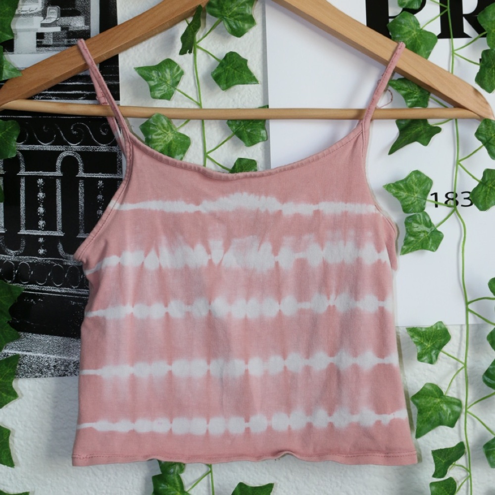 American Eagle Pink Tie Dye Patterned Crop Top, Size Small